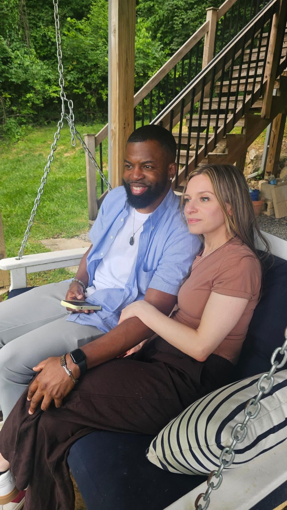 Julie and Robert on the swing